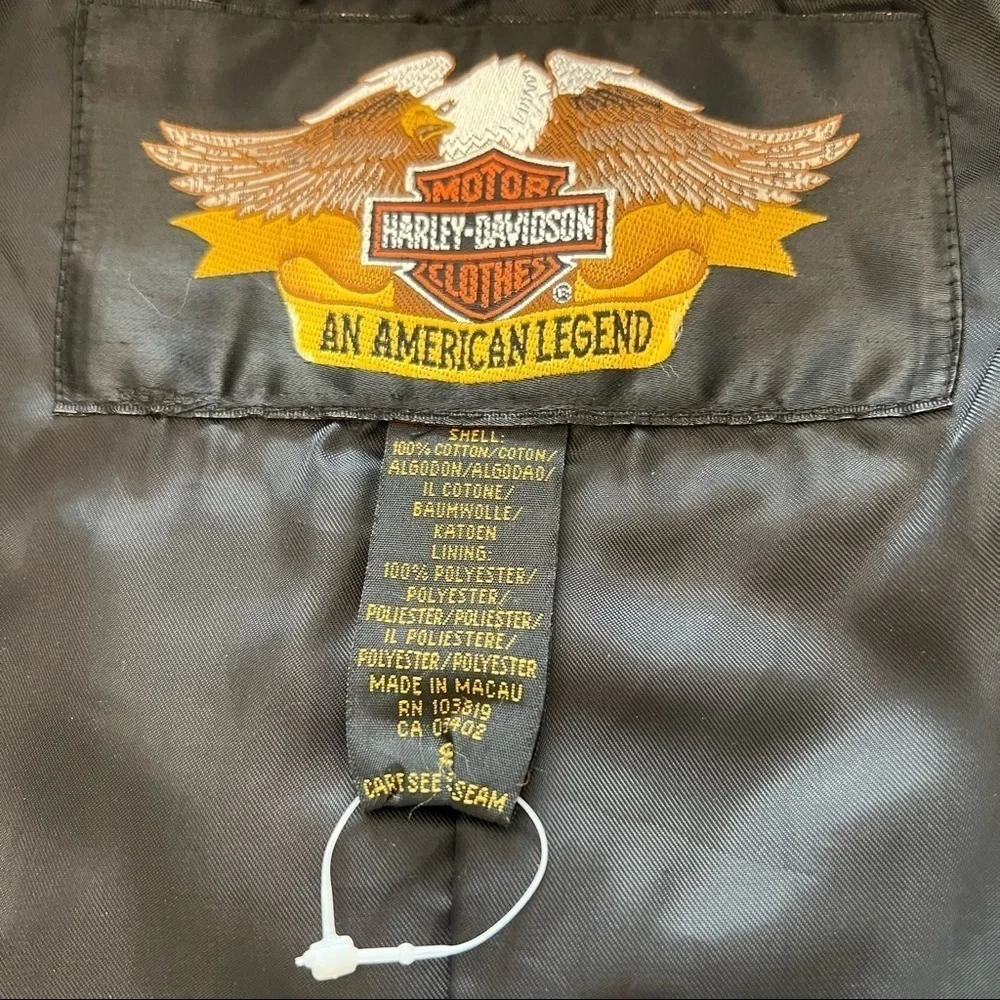 Harley Davidson Snap Front Cropped Moto Jacket  with Made in Milwaukee P… - Picture 9 of 16